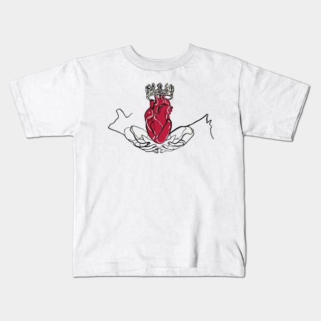 Single Line - Claddagh Kids T-Shirt by MaxencePierrard